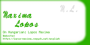 maxima lopos business card